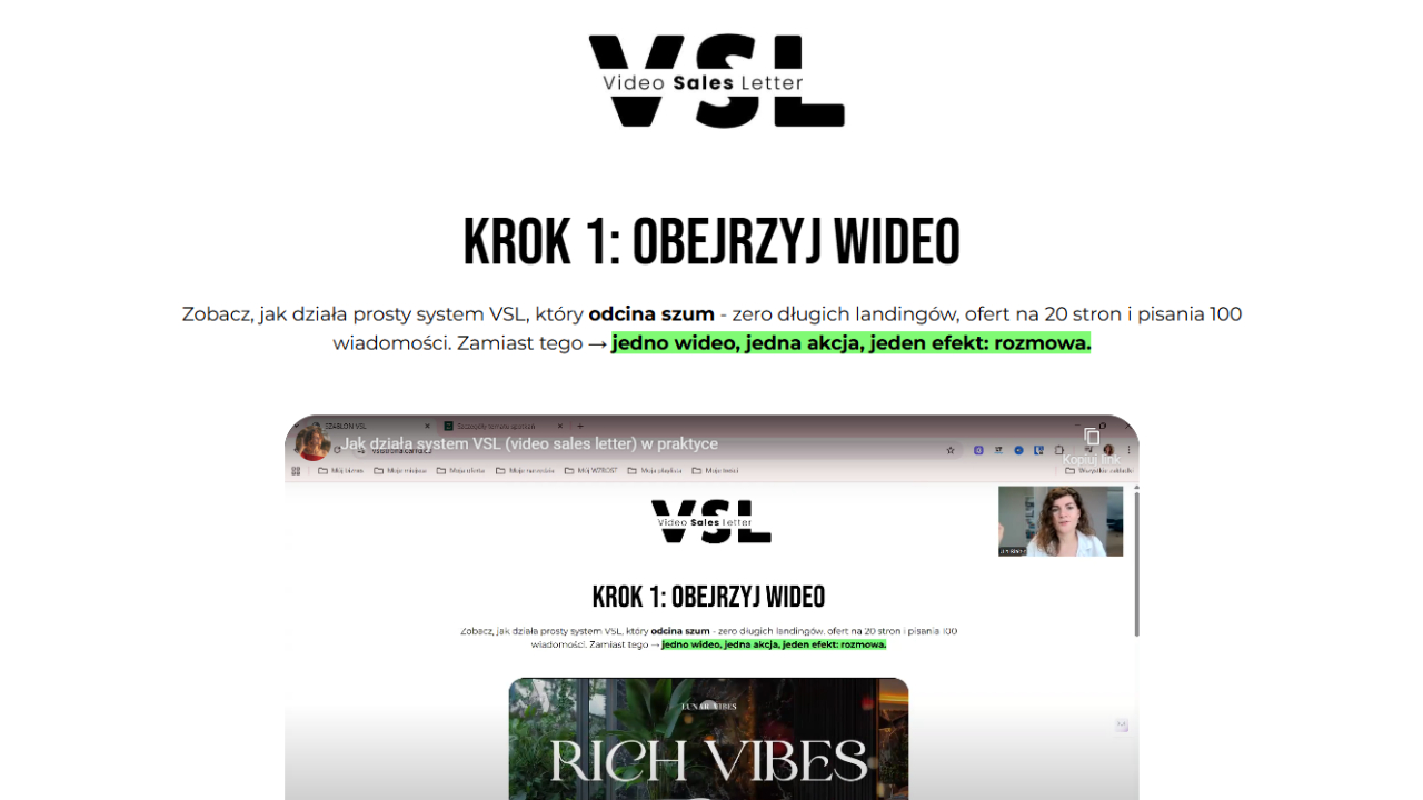 Jak działa system VSL (video sales letter) w praktyce